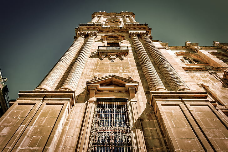 Malaga, székesegyház, építészet, Spanyolország, Andalúzia, történelmi, Landmark