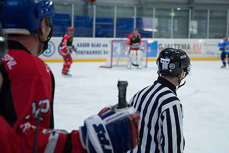 ice, hockey, referee, skating, puck, skate, sport