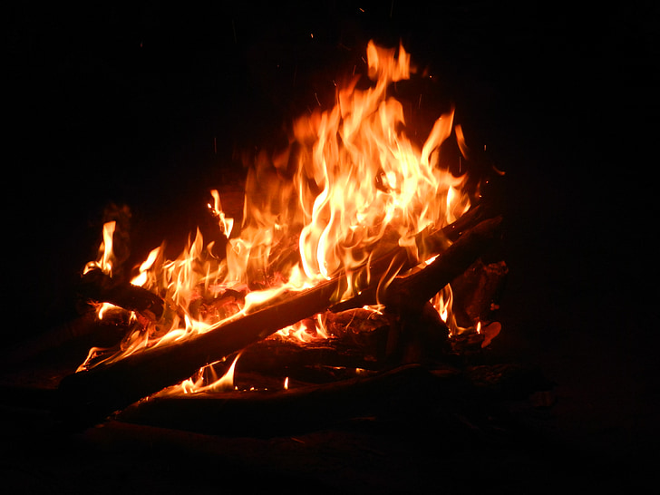 feu, feu de camp, flamme, brûler, chaleur, chaud, Blaze
