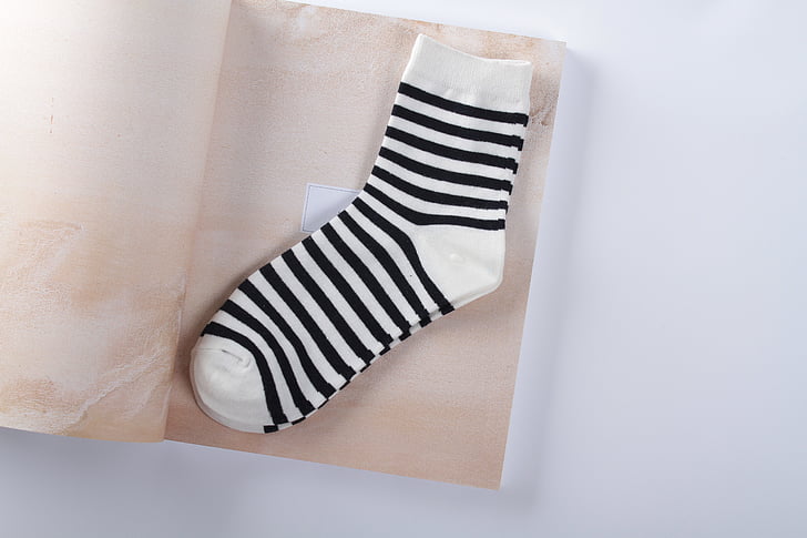 sock, black, stripes, woman