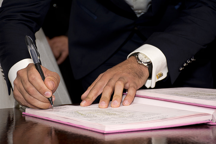 burgemeester, handtekening, teken, volwassene, overeenkomst, huwelijksbevoegdheid, boek