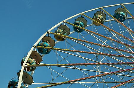 panoramsko kolo Wiener Riesenrad, leto trg, pošteno, vožnja, folk festival, vrtiljak, nebo