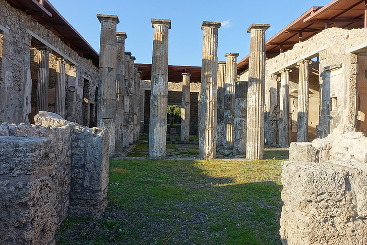 Pompeii, Italië, Romeinse, het platform, kolommen, Landmark, oude