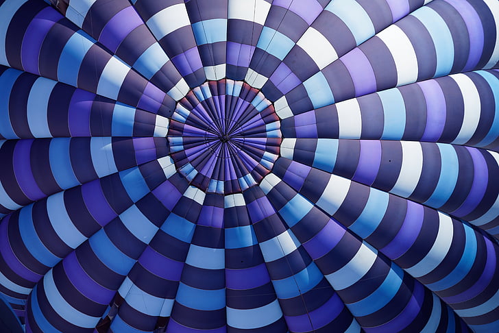 blue, purple, white, black, spiral, ceiling, umbrella