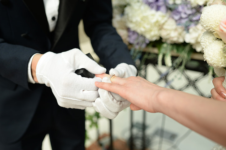 given unprecedented wedding, ring exchange, vows