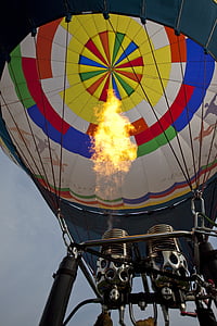 balloon, hot air, rising, filling, fire, flame, burner