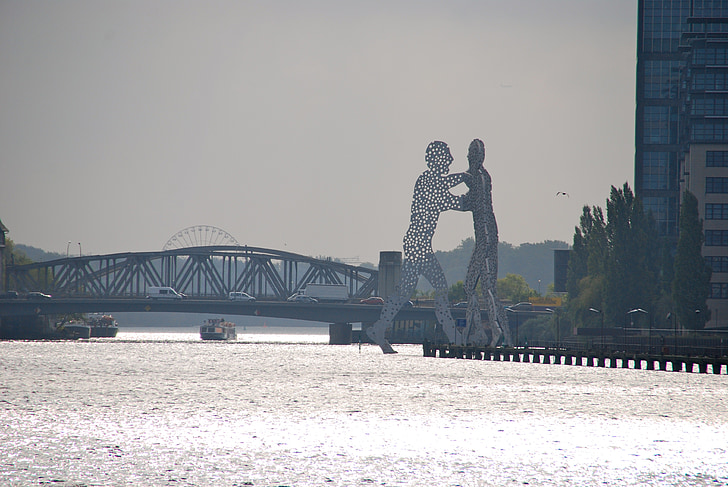 Berlin, silueta, Rijeka, ljudi, na otvorenom, most - čovjek napravio strukture, Gradski pejzaž
