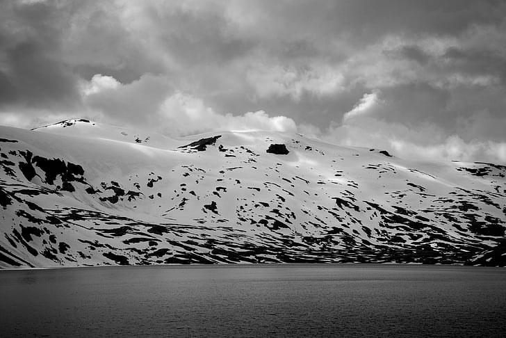 lumi, pilved, mägi, Norra