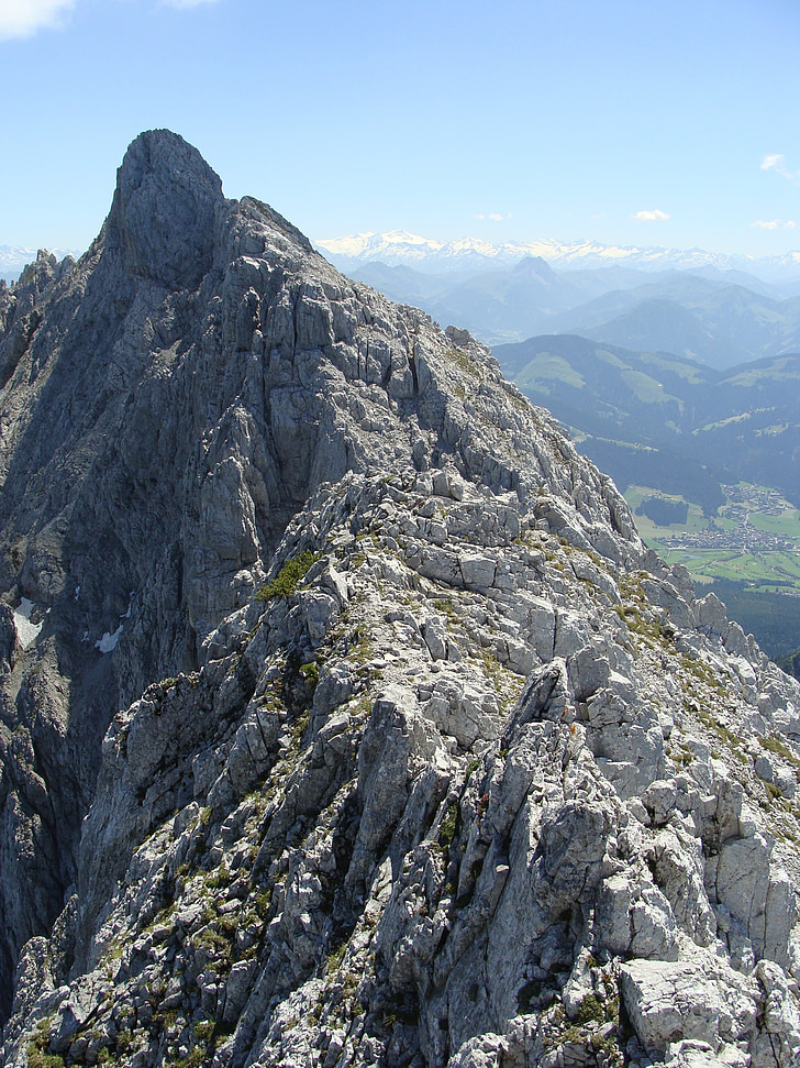 Wilder kaiser, hegyi, csúcs, csúcstalálkozó, Tirol, Alpok, természet