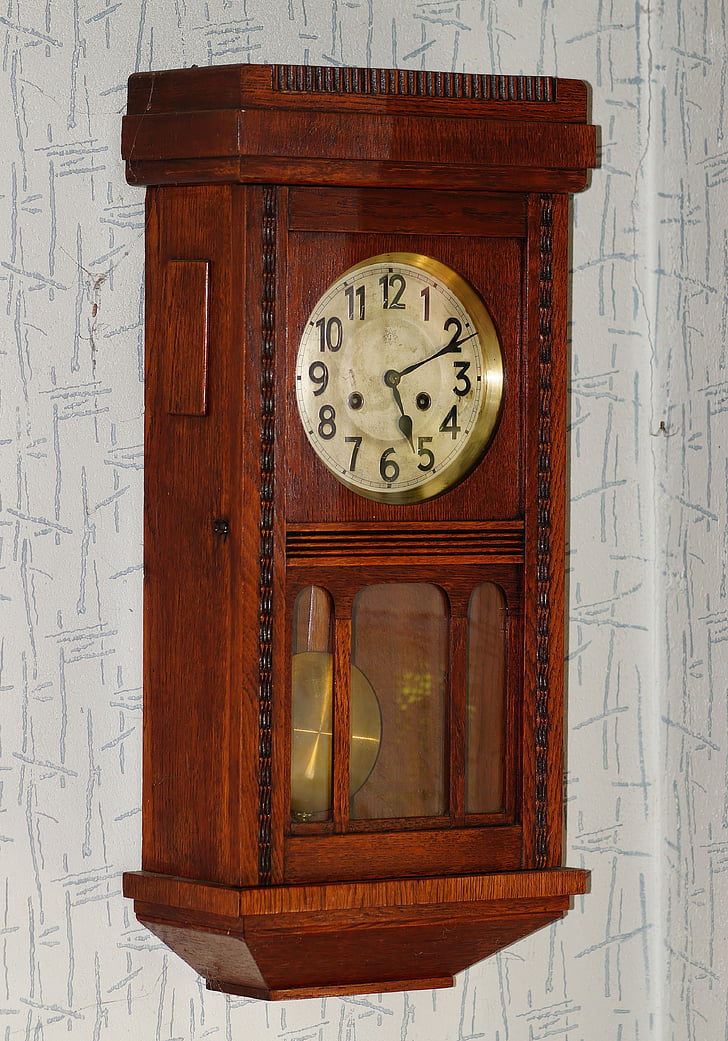 Sieninis laikrodis, antikvariniai, medienos, Rytų fryzų laikrodis, laikrodžio ciferblate, vertinga, pendule