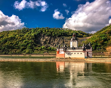 lâu đài pfalzgrafenstein, lâu đài, sông, pfalzgrafenstein, Kaub, sông Rhine, Hải quan
