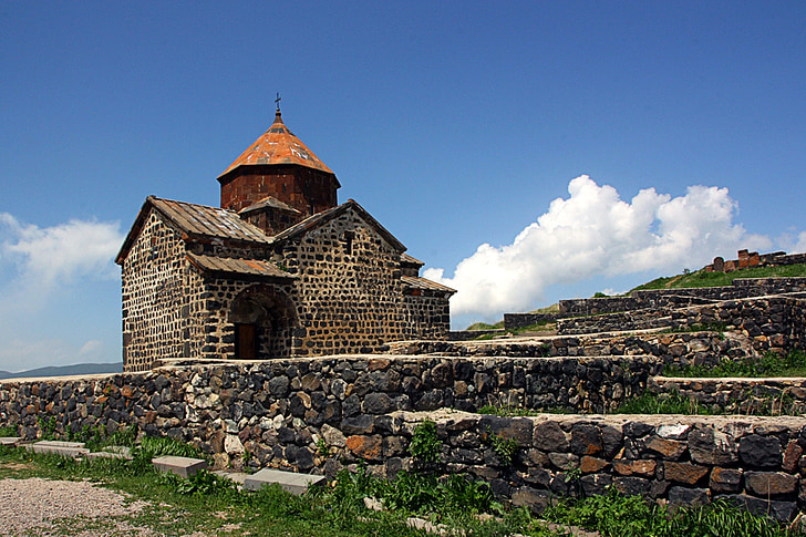 Armenien, Sevan, kloster, Sky, bergen, arkitektur, historia