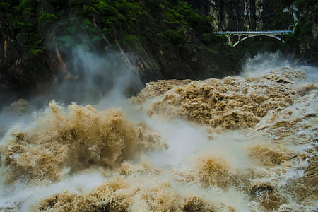 yangtze river, tīģeris raustīgajām aiza, auļos, impulss, šoks, ūdens, Bobble