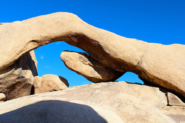 łuk skalny, skały, park narodowy Joshua tree, krajobraz, dekoracje, Mojave desert, Kalifornia