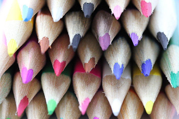 olovke, u boji, crtanje, skica, umjetnost, boja, duga