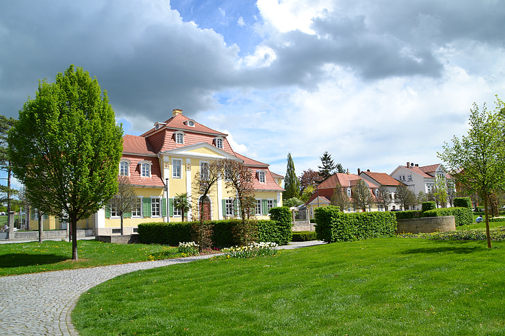 Bad langensalza, Kurpark, Spa, maisons, Château de Friederike, propriété