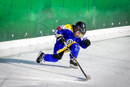 sport, hockey racket, ice, ice sports, hockey player, play, skates