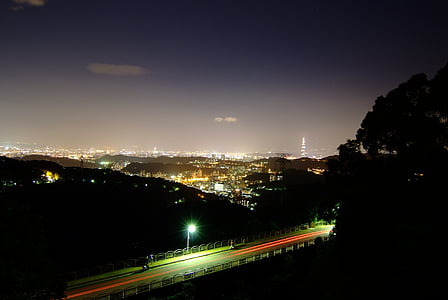 Taipei, Mucha, Maokong, nacht uitzicht