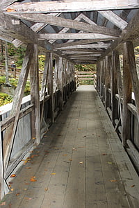 покрит мост, Нова Англия, селски, Есен, исторически, селски, дървени