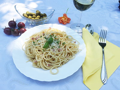 eszik, tészta, konyha, vacsora, élelmiszer, ízlés szerint, spagetti