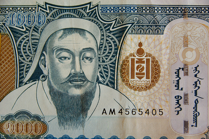 Geld, Dschingis khan, Ticket, Währung, Mongolei, Tugrik, Finanzen