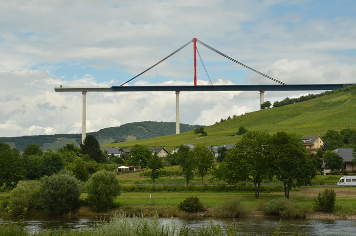 puente, construcción, edificio, carretera, transporte, Moselle, Dal