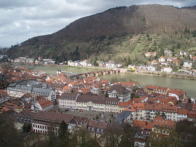 Heidelberg, filozof 's put, Neckar, Gradski pejzaž, grad, arhitektura, Europe