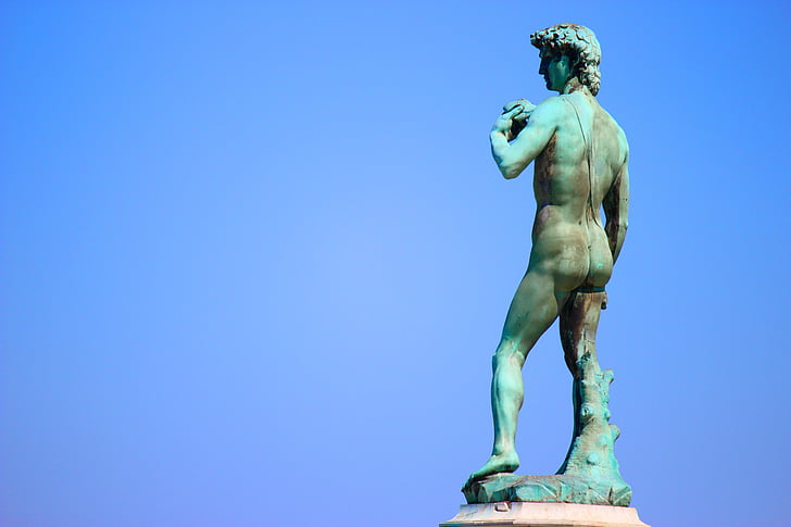 Florens, Toscana, Italien, David, Piazzale michelangelo, staty, brons