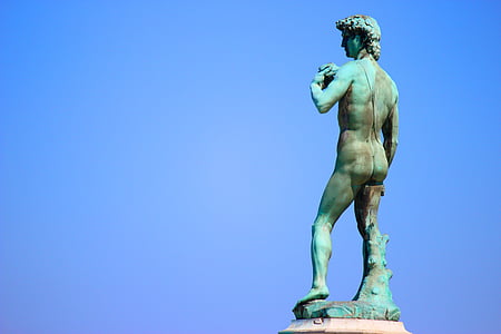 Firenze, Toscana, Italia, David, Piazzale michelangelo, statuen, bronse