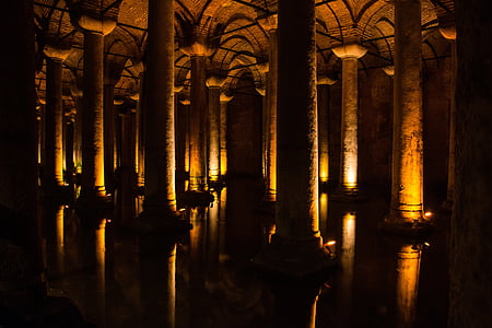 Estambul, cisterna, Cisterna Basílica, arquitectura, Palacio hundido, Bizancio, columnar