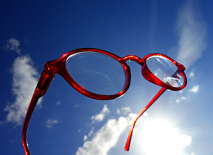kacamata, kacamata, kacamata, Visi, penglihatan, optik, langit