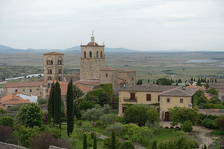 деревня, крыши, Средиземноморская, Церковь, Шпиль, Архитектура, испанский