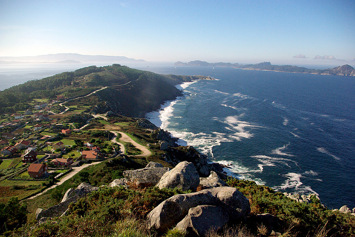 Galicia, paisaje, naturaleza, mar, cielo, Playa, montaña