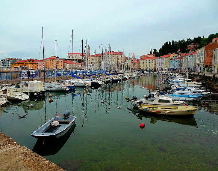 havet, hamn, båtar, Yacht, sommar och semester, Kroatien, Cutter