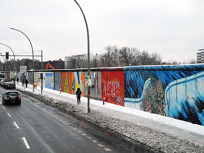 Berlín, ciutat, paret, graffiti, Alemanya Oriental, Alemanya Occidental, DDR