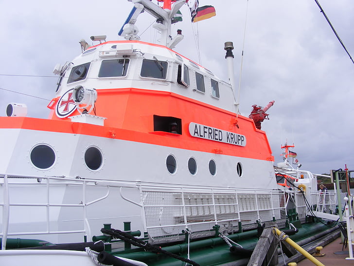 salvamento marítimo, de la nave, señal de socorro, rescate, DGzRS, Seenotrettungskreuzer, Alfried krupp