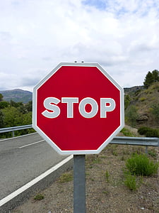 Stop, signál, cesta, provoz, signály