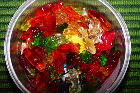gummibärchen, ζελέ φρούτων, μείγμα ζελέ φρούτων, Χάριμπο, Gummi αρκούδες, πολύχρωμο, γλυκύτητα