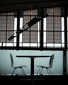 stół, krzesła, wewnątrz, wewnątrz, budynek, Biuro, okno