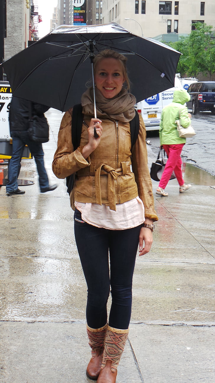 déšť, deštník, pěší turistika, New york