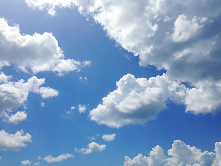 núvols, cel, blau, natura, temps, blanc, aire