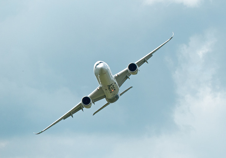 Airbus, A350, samoloty pasażerskie, przelot, lotu demo, lotnictwa, latać