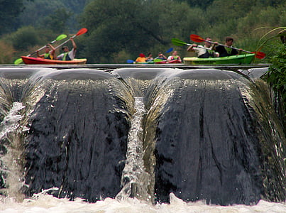 cascata, i con, kayak, Rafting, acqua, kajakować, fiume