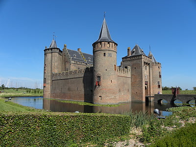 Muiderslot, Castelo, Muiden, bloqueio, fosso, Países Baixos, história