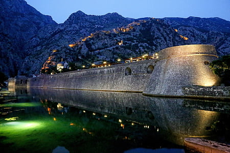 parete, Fortezza, montagne, Lakeside, Riva, acqua, Lago