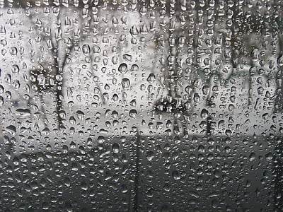 雨, 水, 水滴, 湿法, 窗口