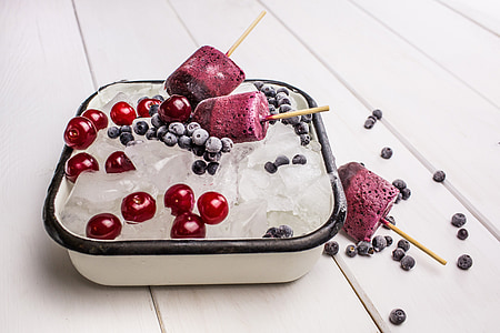ice, food, fruit, dessert, frozen, background, berry