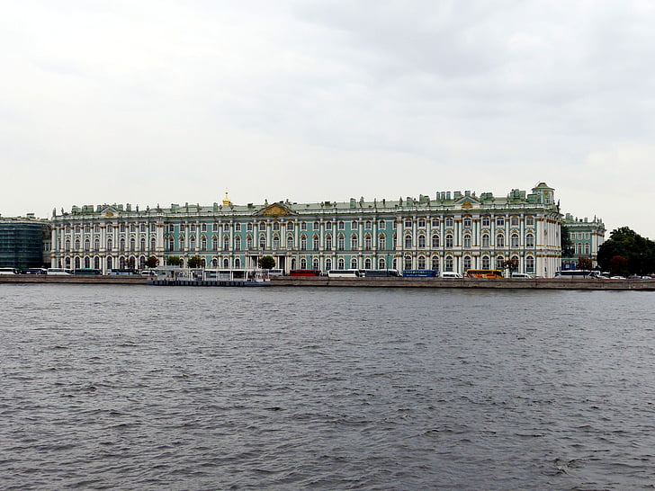 Зимен дворец, Санкт Петербург, Русия, исторически, архитектура, фасада, места на интереси
