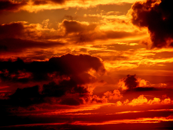 Sunset, Sky, solen, Cloud, Twilight, rød