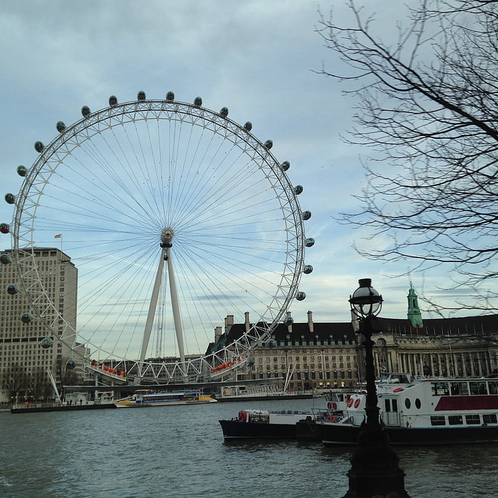 Inghilterra, Londra, Gran Bretagna, Tamigi, ruota, posto famoso, rotella di Ferris